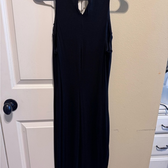 Mossimo Black Beaded Neckline Sleeveless Maxi Dress Lined Round Neck Sz S - Picture 5 of 8